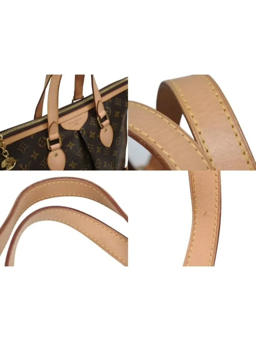 Louis Vuitton Palermo PM Handbag Monogram Leather Gold